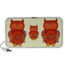 Red Psychedelic Owl Travel Speaker