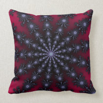 Red Purple and Black Fractal Star Throw Pillow pillows