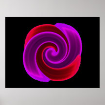 Red & Purple Swirl Flower Print