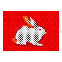 'red rabbit' digital painting card