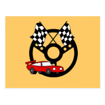 Red Race Car Tshirts and Gifts Postcards