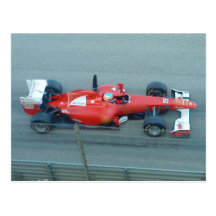 Red Racing Car Postcard