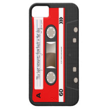 Red Retro Cassette Tape Personalised Case iPhone 5 Cases