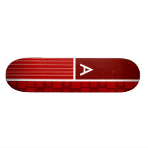 Red Retro Squares Skateboard