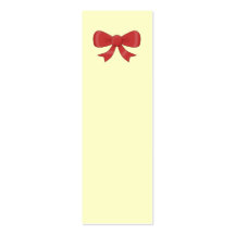 Red Ribbon Bow. On Cream. Business Cards