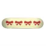 Red Ribbon Bow. On Cream. Skate Deck