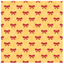 Red Ribbon Bow Pattern on Golden Yellow. Acrylic Cut Out