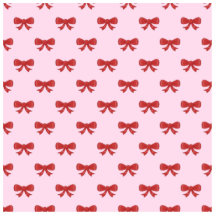 Red Ribbon Bow Pattern on Pink. Cut Outs