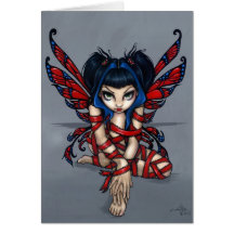 "Red Ribbon Fairy" Greeting Card