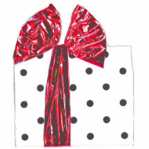 Red Ribbon Holiday Gift package Photo Cut Out