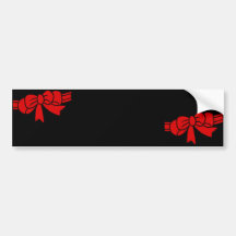 Red Ribbon of Love, Bow,Black Back Bumper Sticker