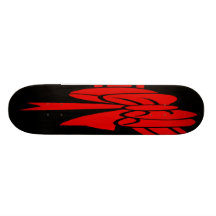 Red Ribbon of Love, Bow,Black Back Custom Skate Board