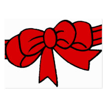 Red Ribbon of Love, Bow,White Back Business Card Template