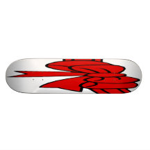 Red Ribbon of Love, Bow,White Back Skate Board