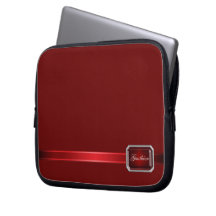 Red Ribbon Red Jewel Monogram Laptop Sleeve