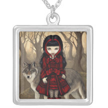 Red Riding Hood in Autumn NECKLACE gothic wolf