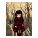 "Red Riding Hood in Autumn" Postcard