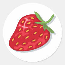 Red ripe strawberry stickers