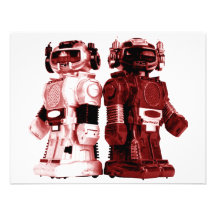 red robots invitation 