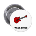 Red Rockin' Guitar Buttons
