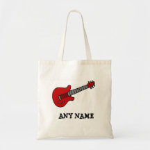 Red Rockin' Guitar Canvas Bag