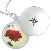 Red Rose at Cemetery Pendant