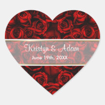 Red Rose Elegance - Customise Heart Sticker