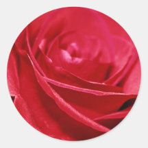 Red Rose Envelope Seal Round Sticker