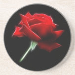 Red Rose Flower Plant Drink Coasters