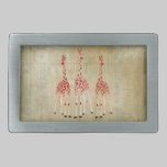 Red Rose Giraffes Belt Buckle belt buckles