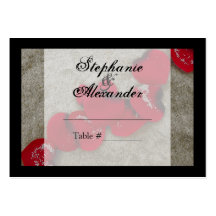 Red Rose Petals on Sand Beach Wedding Business Card Template