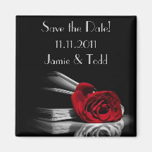 Red Rose Save the Date Magnet