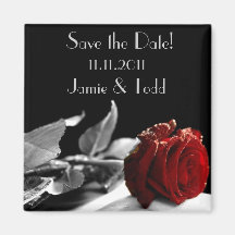 Red Rose Save the Date Refrigerator Magnets