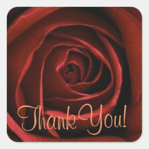 Red Rose Thank You Sticker