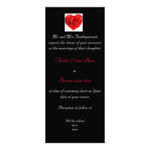 Red rose wedding Invitation