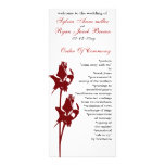 red rose  Wedding program Customized Rack Card