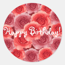Red Roses Birthday Sticker