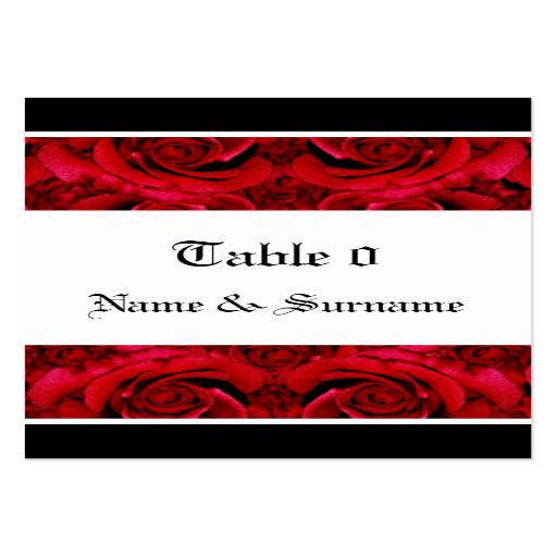 red roses table cards templates - customisable business card template