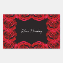 Red roses wedding sticker (customise wording)
