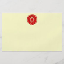 Red Round Lace Pattern Graphic. Flyer