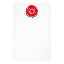 Red Round Lace Pattern Graphic. Customized Stationery