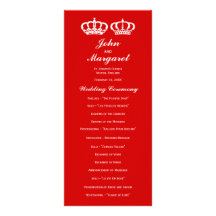 Red Royal Couple Wedding Program Rack Card Design