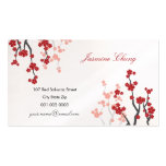 Red Sakuras Cherry Blossoms Oriental Zen Asian Business Cards