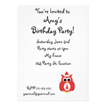 Red santa owl invite