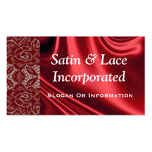 Red Satin & Lace Business Cards