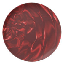 Red Satin Plate by Leslie Harlow