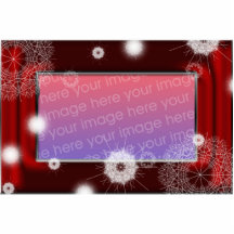Red Satin snowflake picture frame Cut Outs