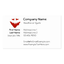 Red Scary Face. Monster. Business Card Templates