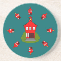 Red School House Coaster