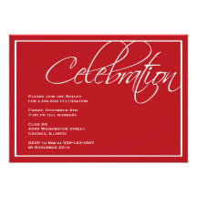 Red script Christmas celebration party invitation